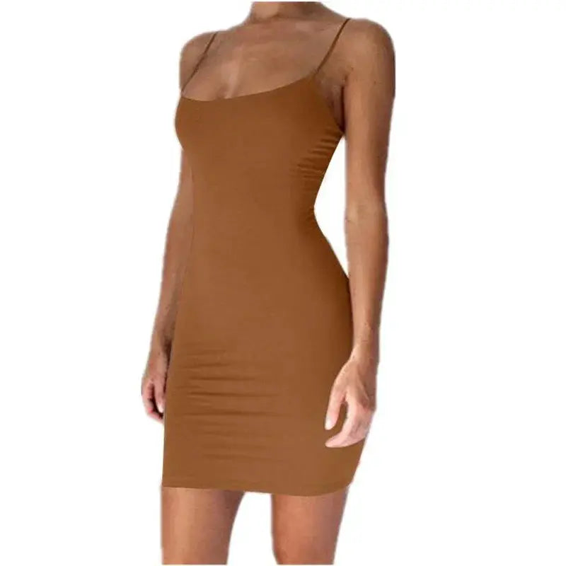 Liva Girl Summer Spaghetti Strap Mini Dress 2025 Sexy Bodycon Club Nightlife Dress