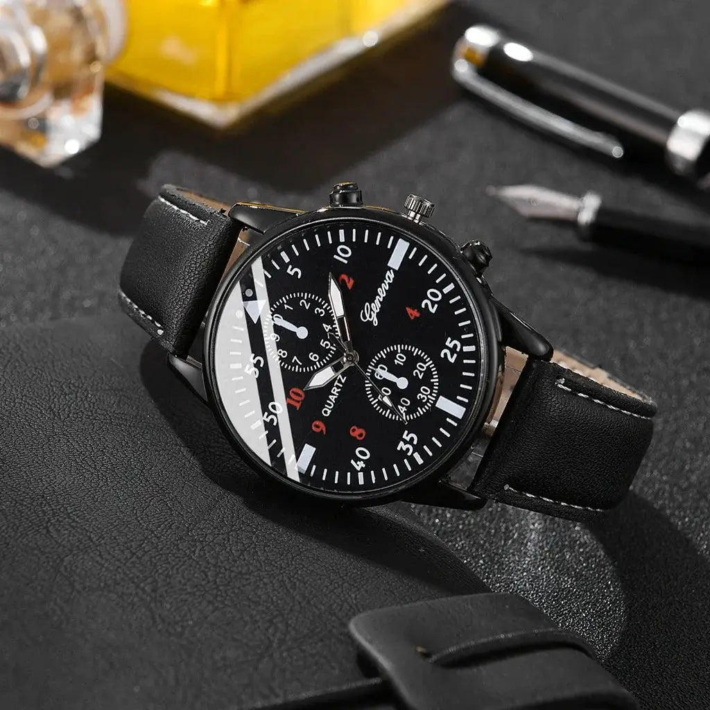 Men's Quartz Watch Sunglasses And Casual Wallet Gift Set Three Piece Versatile Accessory Collection For Men