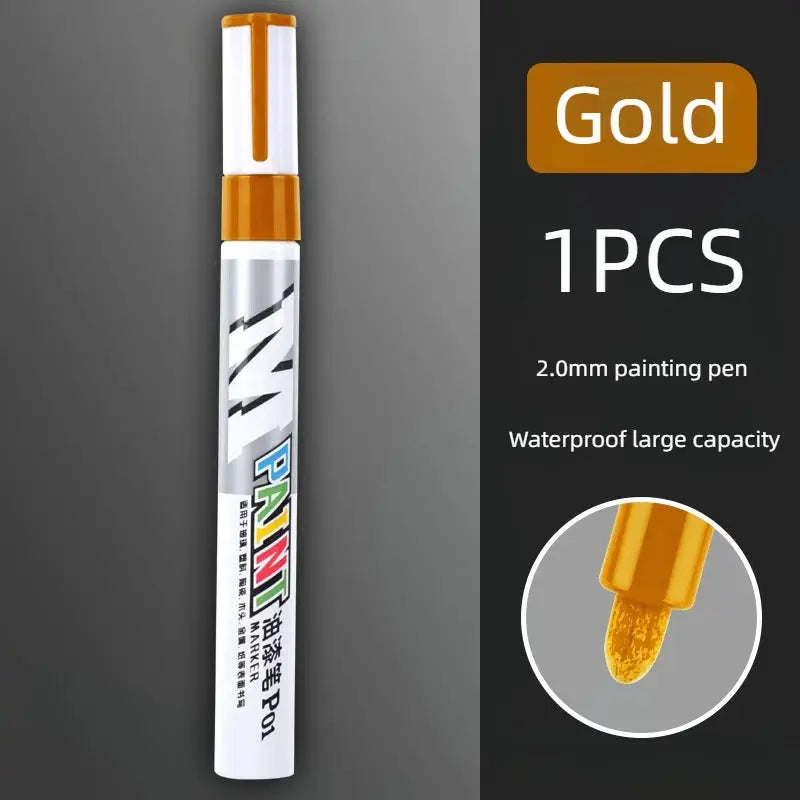Car Paint Scratch Repair Brush Pen Waterproof Marker For Auto Finishes Minor Scratches Black White Red Silver
