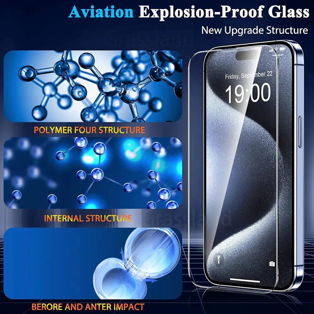 NovaGuard Four Pack Tempered Glass Screen Protectors For iPhone 16 Through XR Pro Max And 7 8 X XS XR Crystal Clear