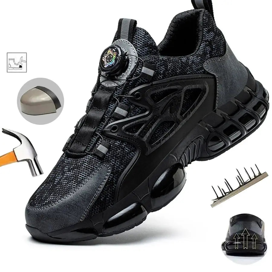 Indestructible Steel Toe Safety Shoes For Men With Slip Resistant And Abrasion Resistant Outsole Work Sneakers