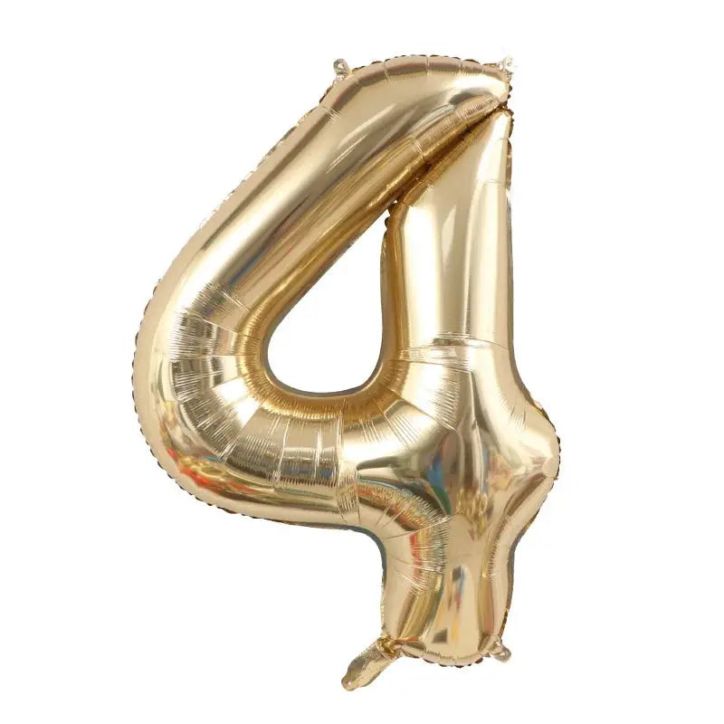 40 Inch White Gold And Light Gold Digital Foil Balloon For Girls Birthday Party Helium Ready Big Number 0 9
