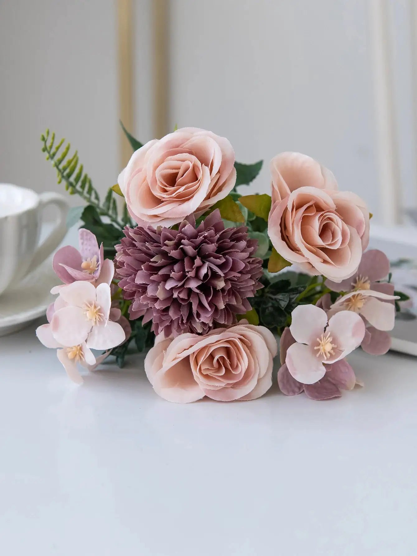 One Piece Silk Flower Bouquet Roses Peonies Hydrangeas Carnations For Home Decor Wedding Party
