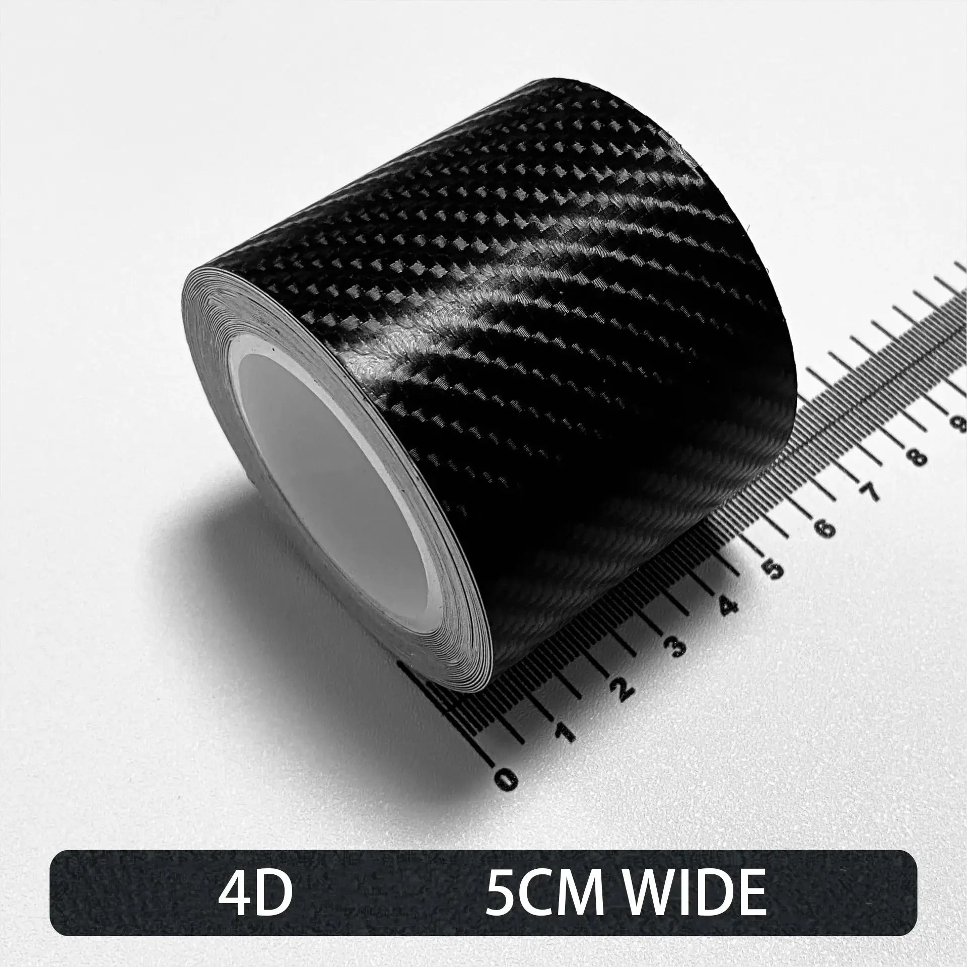 Carbon fiber vinyl tape roll, matte black, 5 cm wide, self-adhesive car film