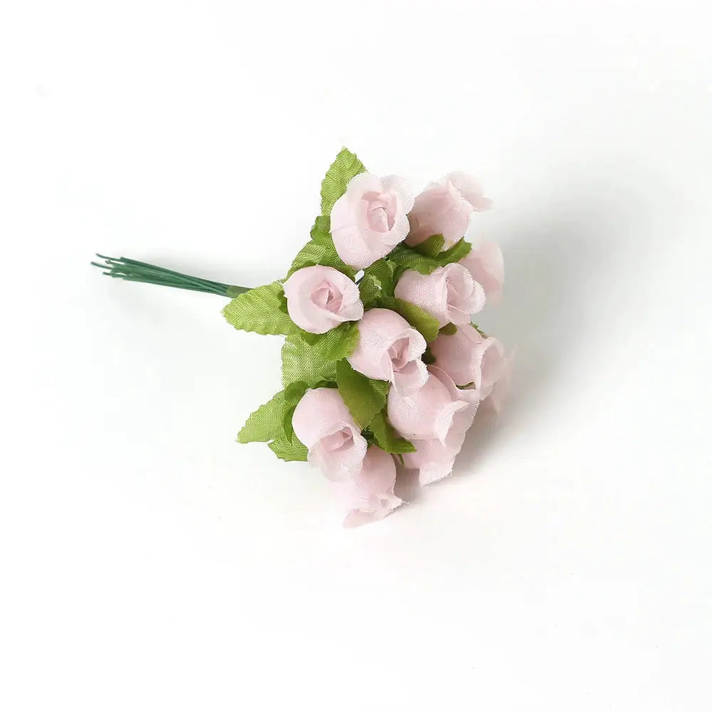 12 Pieces Mini Artificial Rose Bouquet Silk Roses for Home Decor and Wedding Decor Craft Wreath Gift