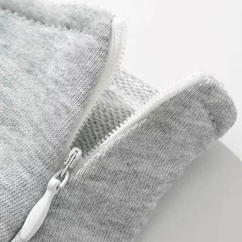 Simples Market gray high-waist mini skirt with built-in shorts and white side zipper