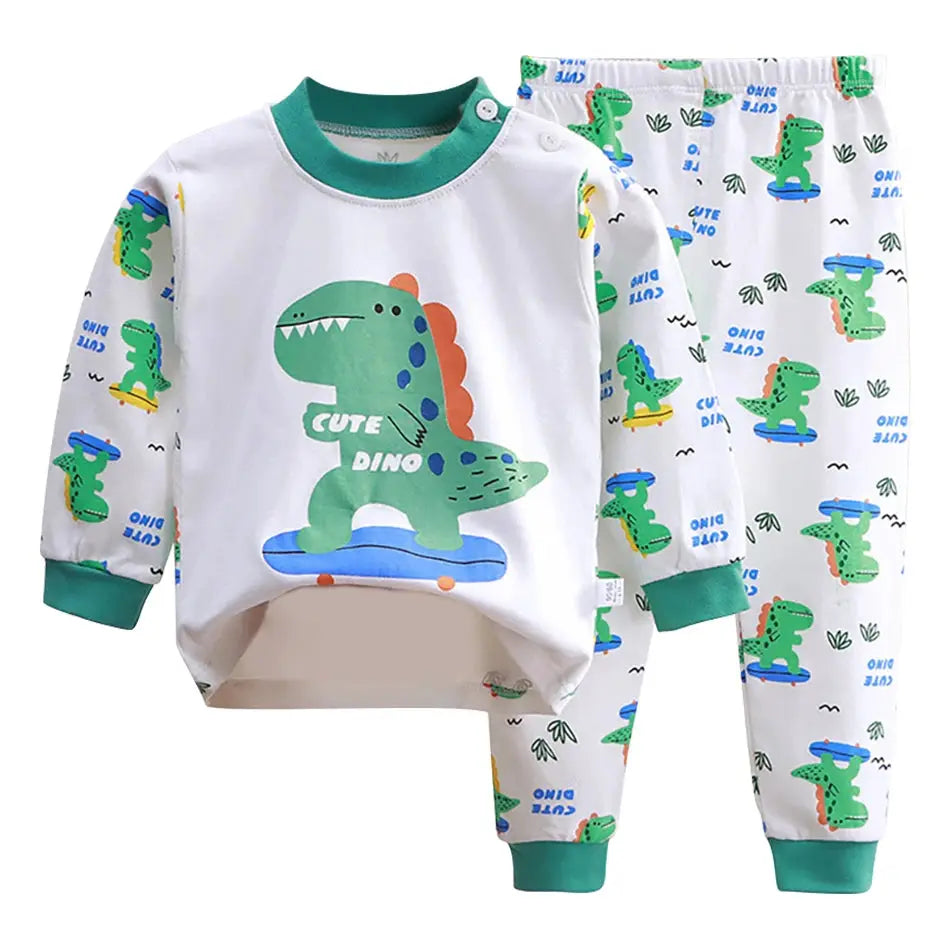 Cartoon Unicorn Kids Sleepwear Unisex Pajama Sets Durable Soft Warm Autumn Clothing Everyday Comfort