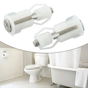 2pc white top-fix toilet seat screws kit with nut covers; plastic with metal springs.