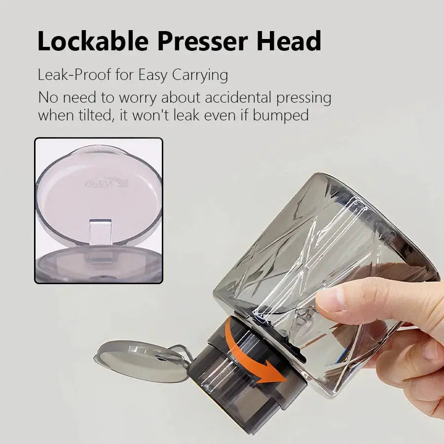 PureCare Refillable Lockable Pump Dispenser For Travel Nail Care And Makeup Remover Bottle