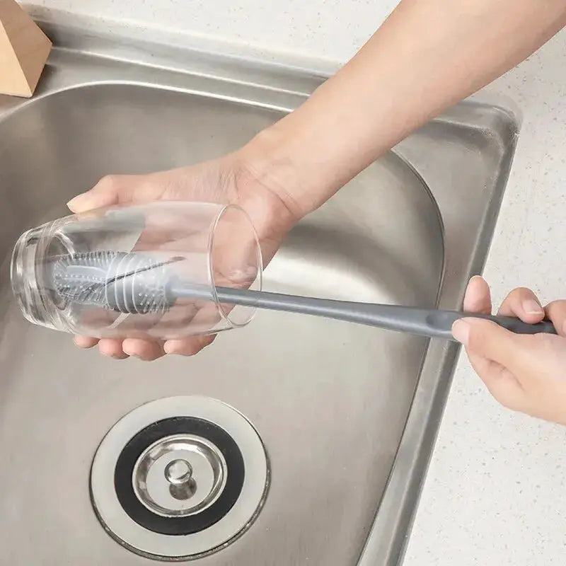 Long Handle Silicone Bottle Brush for Cleaning Bottles Cups Thermos Glassware Kitchen Cleaning Tools