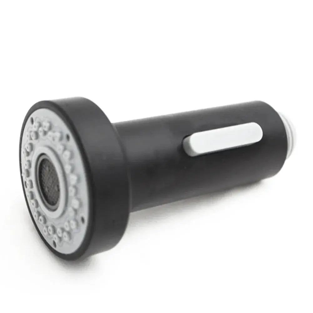 Simples Market ABS kitchen faucet head replacement pull-down sprayer nozzle, black with white lever.