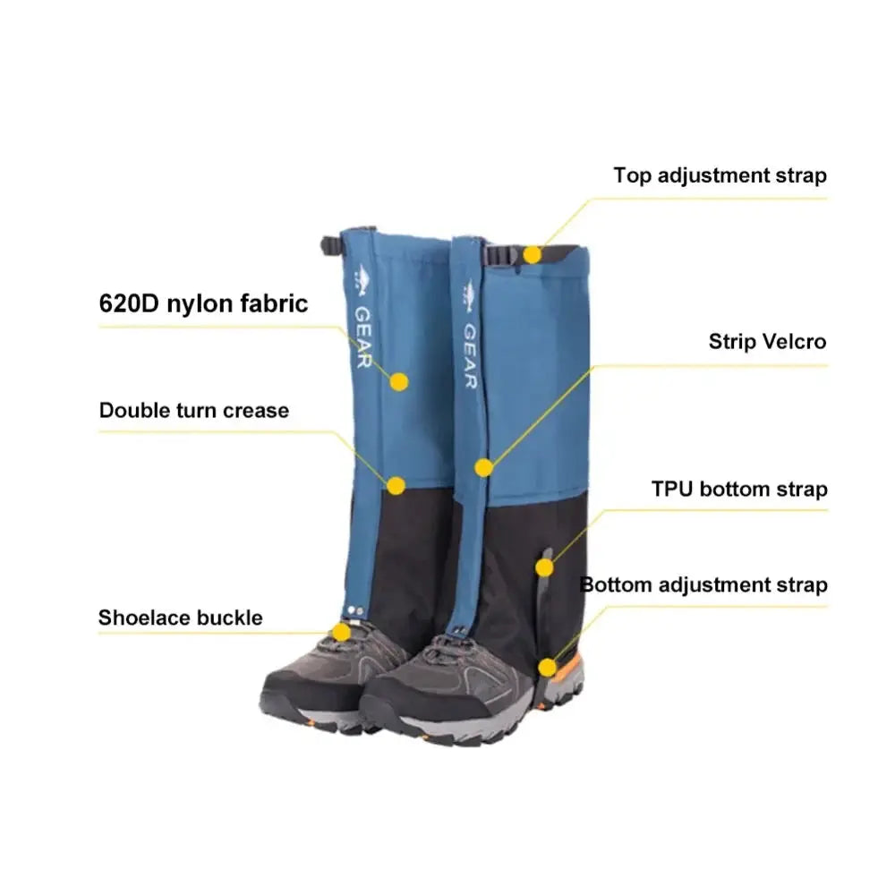 Outdoor Travel Leg Warmers Gaiters Waterproof 620D Nylon For Hiking Hunting Climbing Camping Snow Winter Foot Cover
