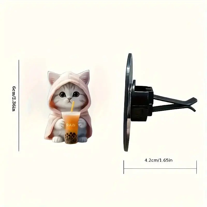 Cute Cat Acrylic Car Aromatherapy Vent Clip For Long Lasting Fragrance Decorative Car Accessory