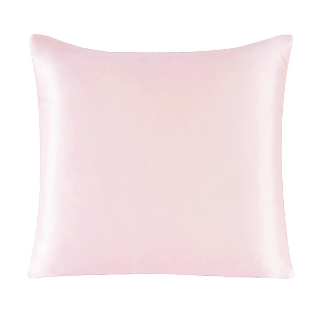 Silk pillowcase with zipper in soft pink; 100% pure silk cushion cover