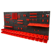 SucceBuy 30 Bin Wall Mounted Storage Bins Rack Organizer For Garage With Wall Panels Hooks For Screws Nails