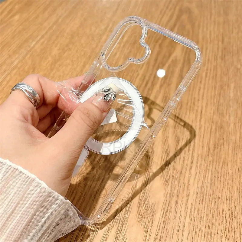 Clear MagSafe iPhone case by Simples Market, transparent plastic shell