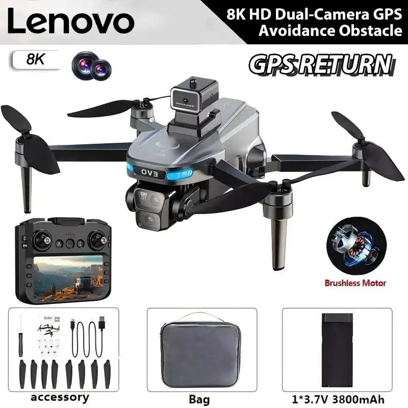 Lenovo SG901 MAX GPS drone with 8K dual-camera and large-screen remote control