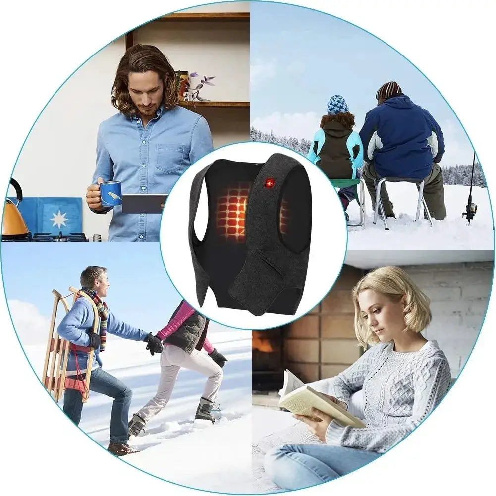 Men's graphene heated vest by Simples Market, black USB-powered