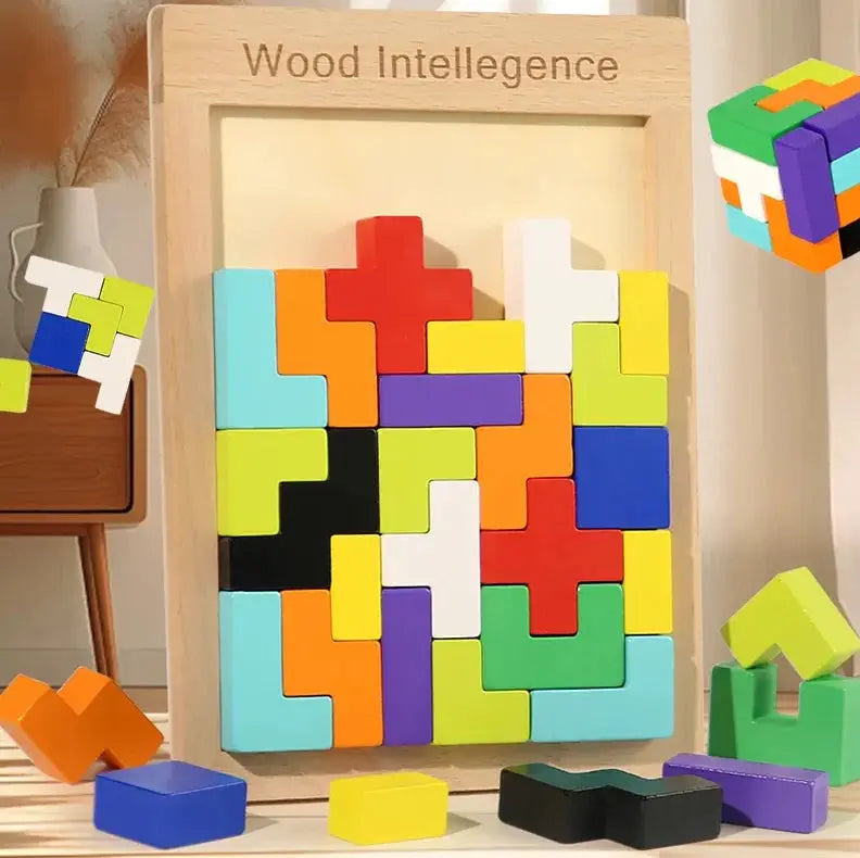 Wooden Puzzle For Kids 1 Set Early Education Logic Square Toy For Children Learning And Critical Thinking
