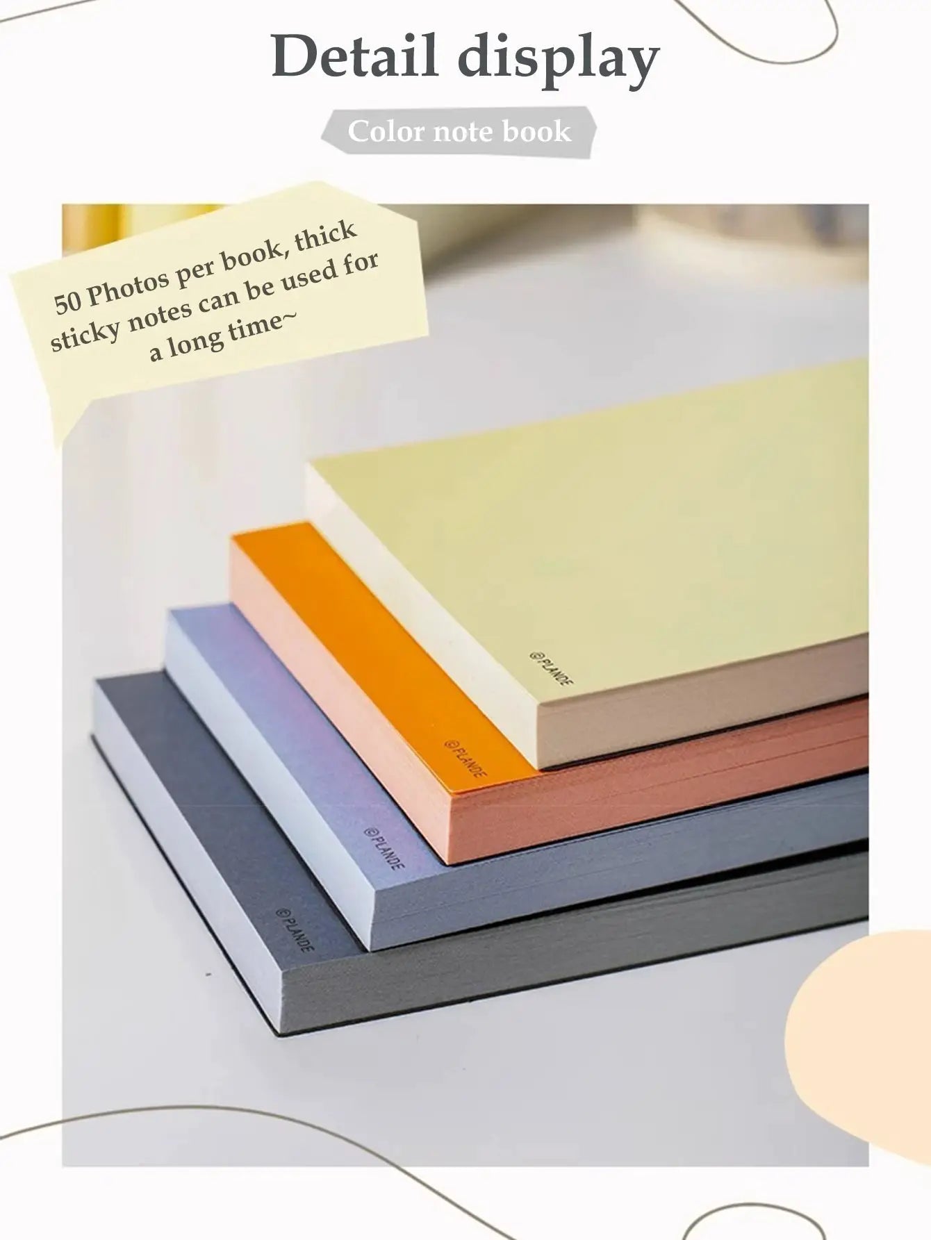 Simples Market 7-piece color notebook stack, 75-sheet non-adhesive blank notepads with pastel covers