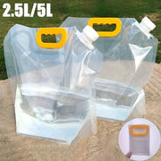 Simples Market 5L portable water bag folding bucket set of 2 with clear plastic and yellow handles