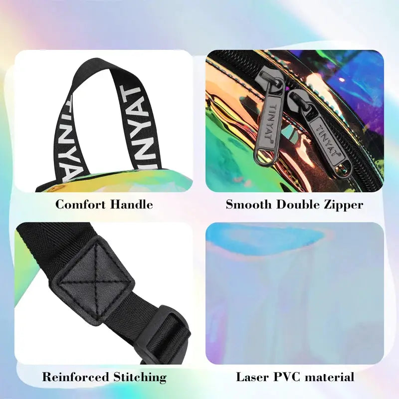TINYAT PVC clear backpack for women by Simples Market with comfort handle and reinforced stitching