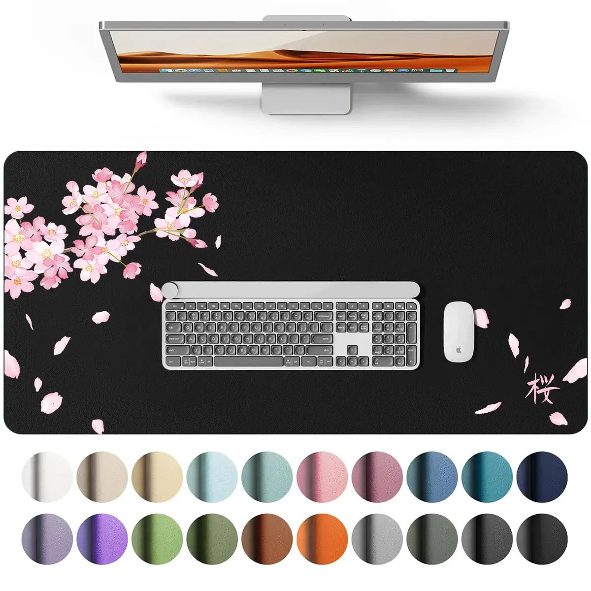 Large Waterproof PU Leather Desk Mat And Mouse Pad For Home Office Gaming Desk Pad With Non Slip Backing