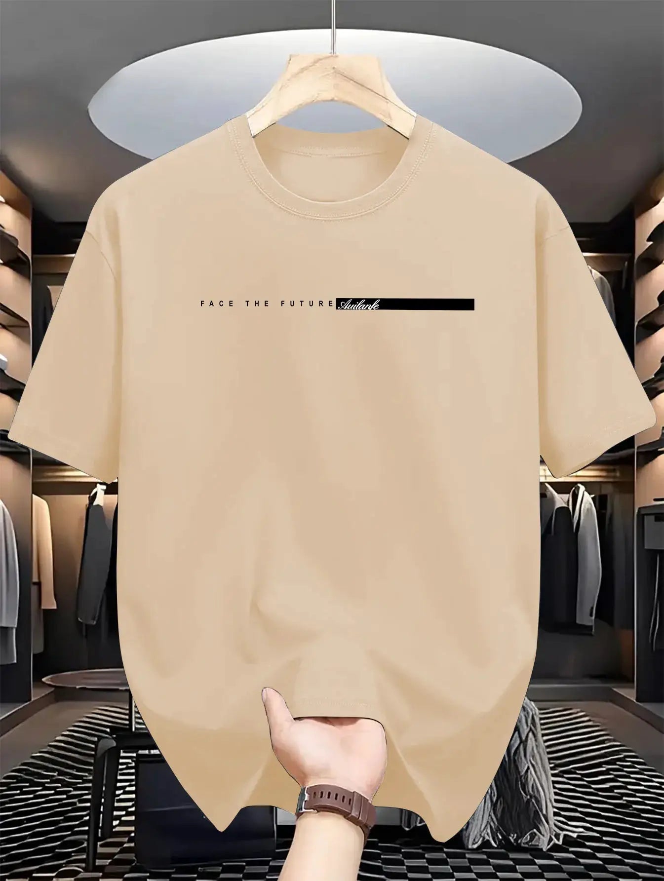 Summer Men 100 Percent Cotton Casual Loose Fit Large Letter Print Round Neck Short Sleeve T Shirt Unisex High Street