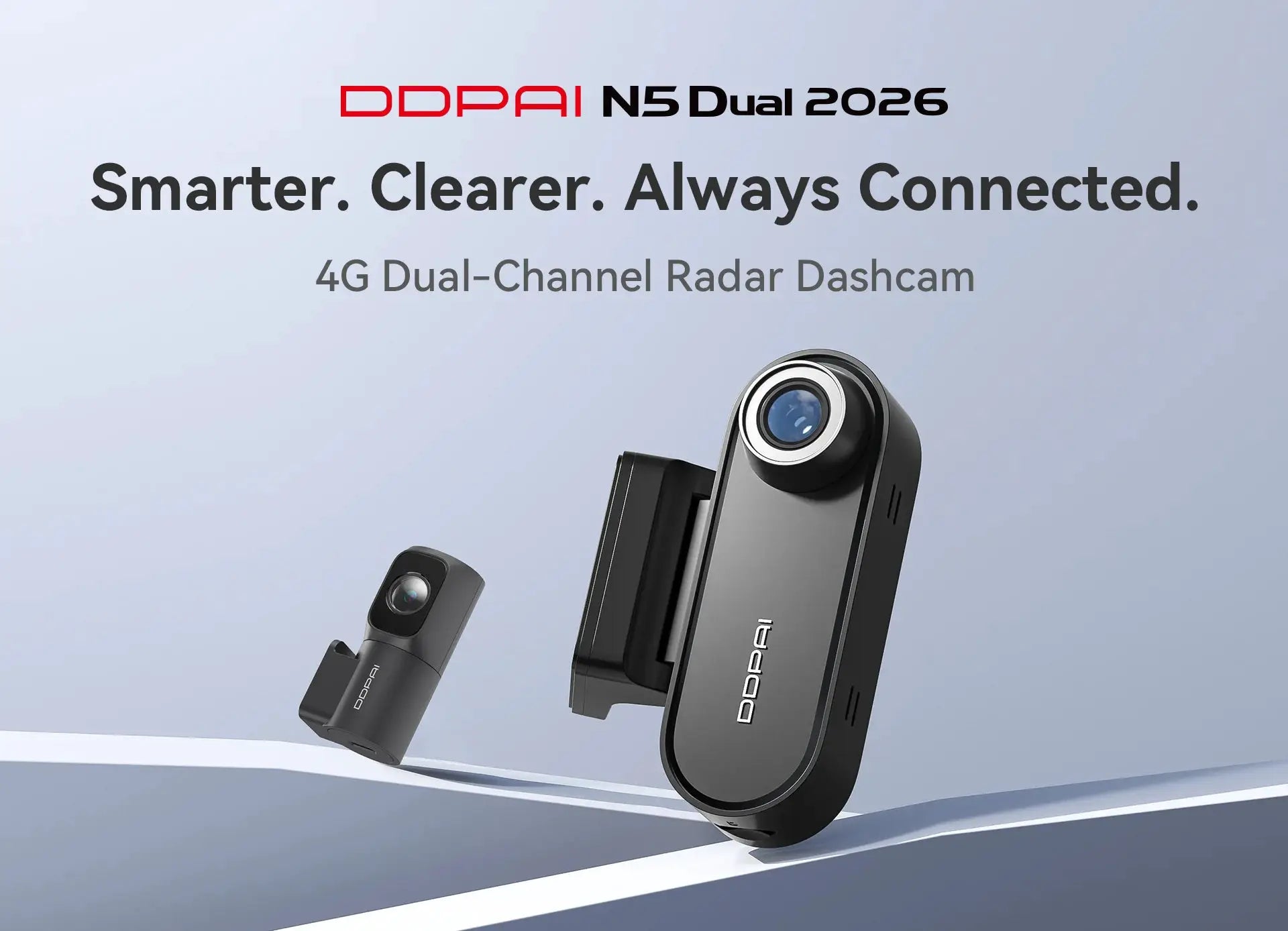 DDPAI N5 Dual 4K HDR Dash Cam with front and rear cameras, black