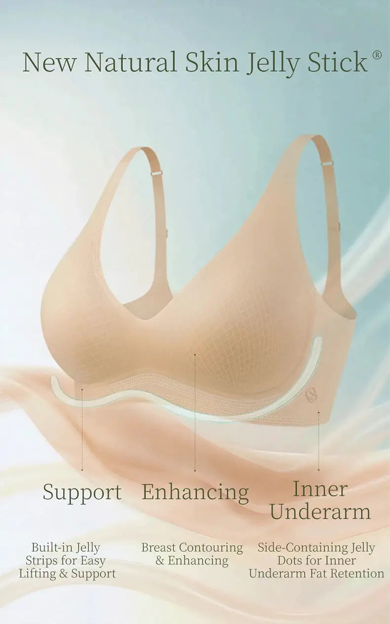 SUJIIN seamless wireless nude bra with padded cups and soft support