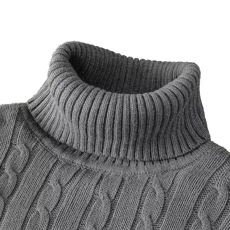 Men's Turtleneck Sweater Rollneck Knitted Jumper Casual Warm Winter Polyester Acrylic Blend