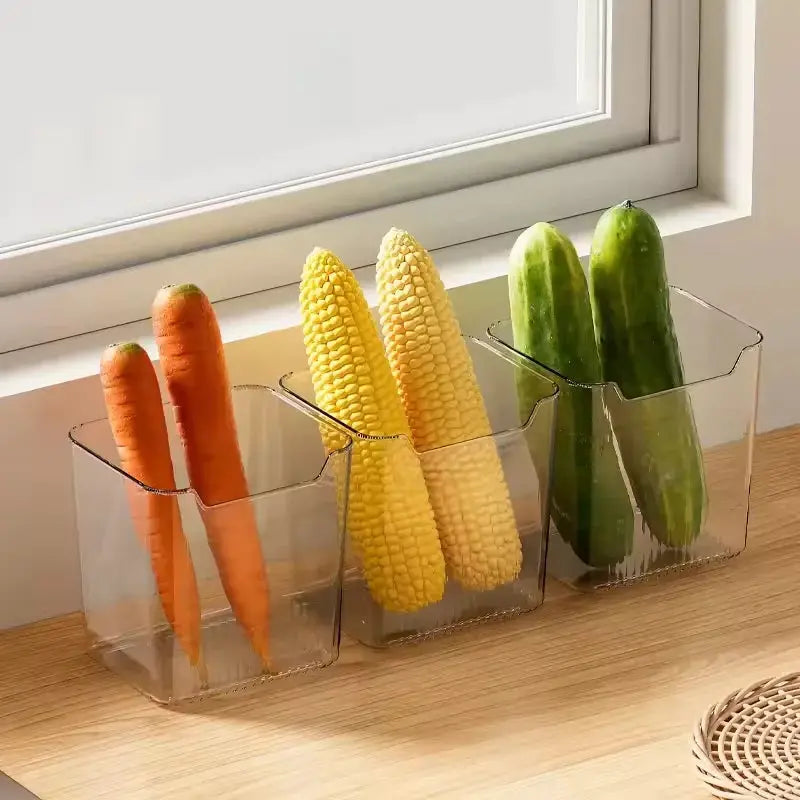 FreshKeep Refrigerator Side Door Storage Box Eco Friendly Plastic Organizer For Fruits Vegetables And Eggs
