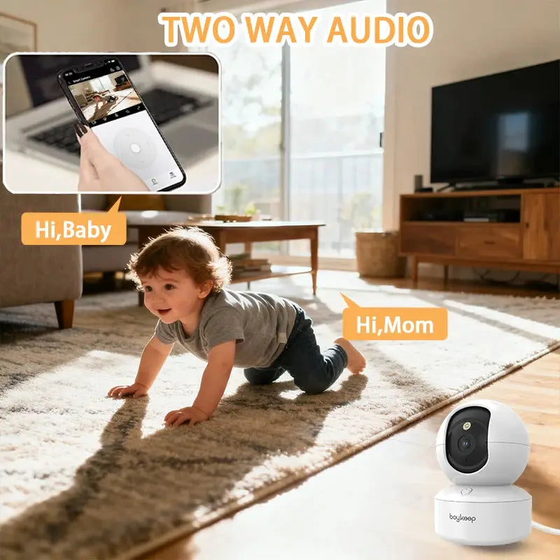 Boykeep 2K Pet Dog Camera With Phone App And 5G And 2.4GHz WiFi 360 Pan Tilt Night Vision 2 Way Audio