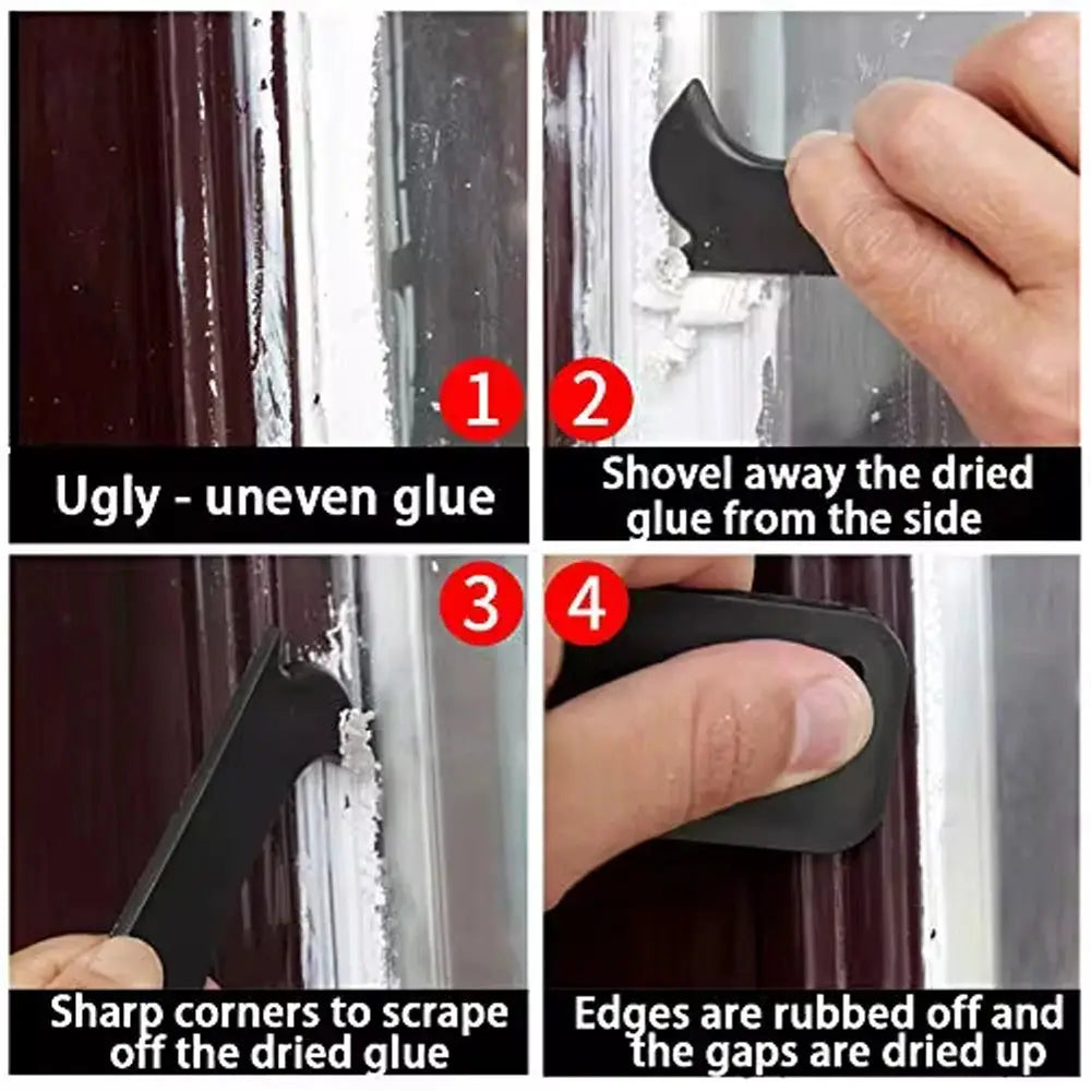 5-In-1 Silicone Scraper Squeegee Glue Remover Knife Caulking Tool Kit For Grout Crack Repair