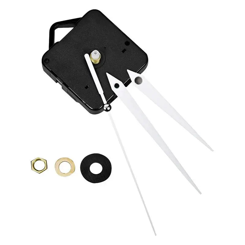 Simples Market black quartz clock mechanism kit with white hands set (hour, minute, second)