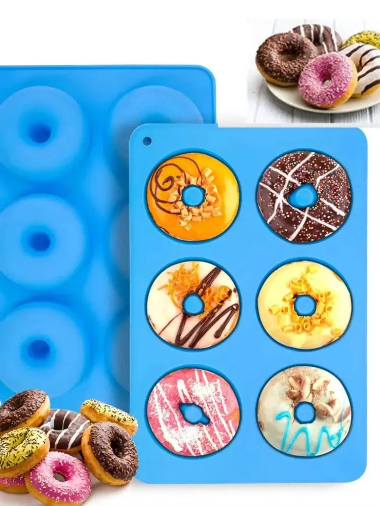 Six Hole Silicone Donut Mold Baking Pan Nonstick Flexible Donut Mold For Donuts Muffins Bagels Desserts DIY Tools