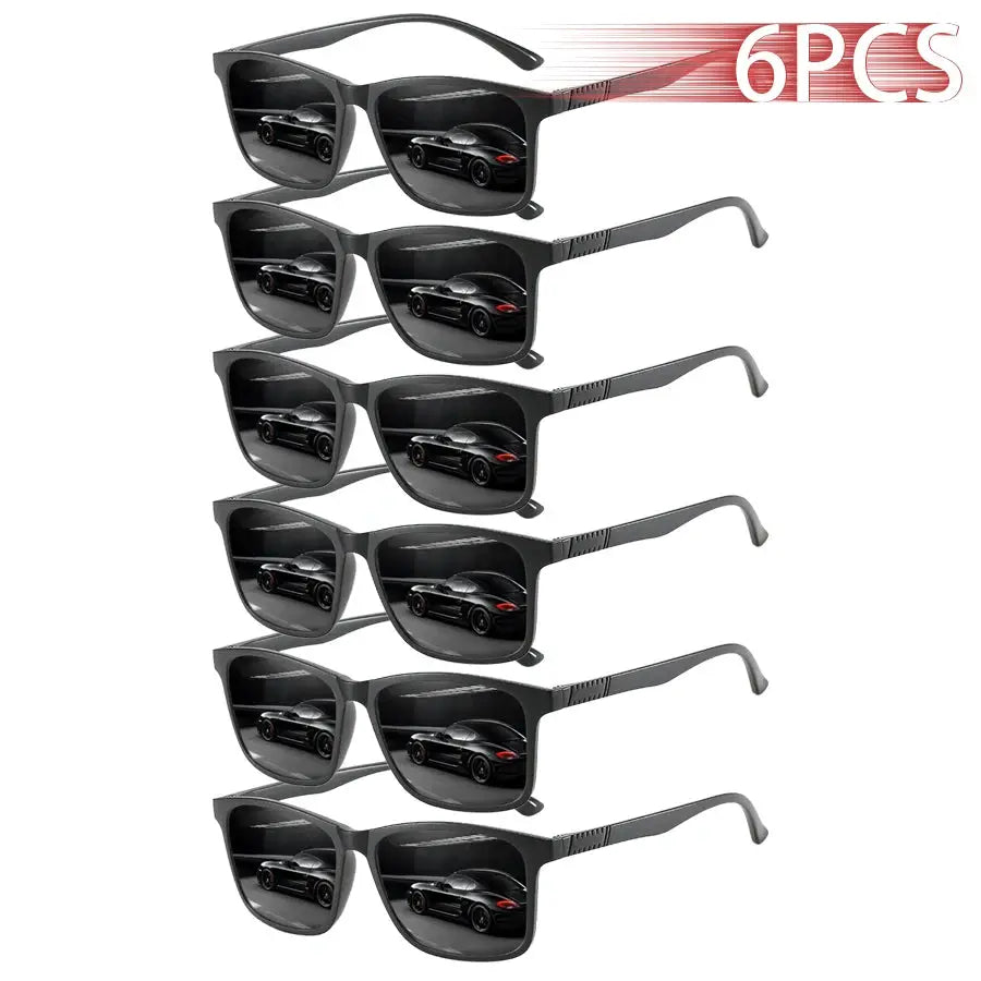 DesignerLux Vintage Check Square Sunglasses With UV400 Protection Durable Polycarbonate Frames For Men And Women