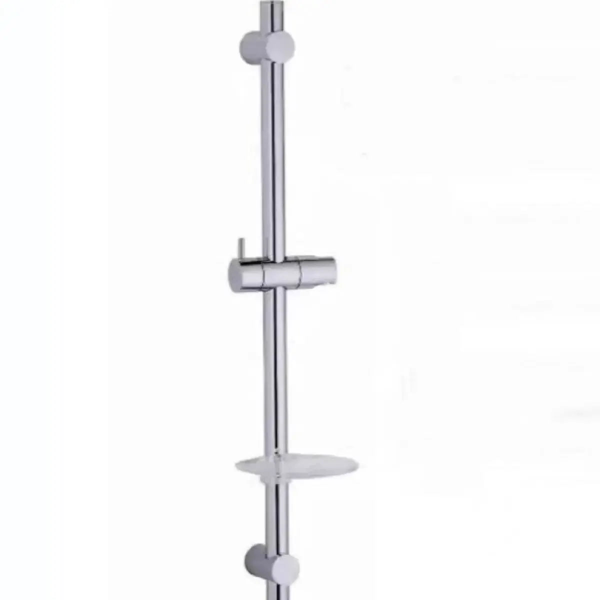 Shower head holder clamp for 19-25mm chrome vertical shower rail with slider bracket.
