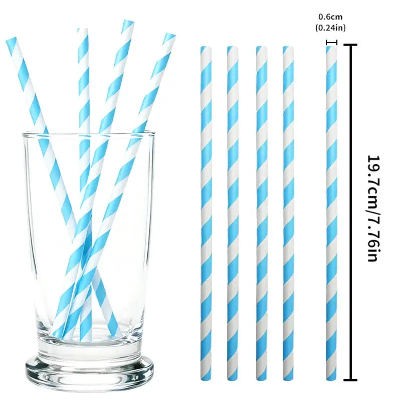 Red And White Striped Disposable Paper Straws For Coffee Milk Juice Cocktails Party Drinkware 50 Or 100 PCS