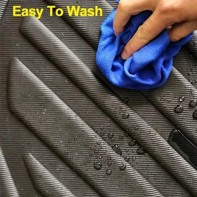 Simples Market Toyota RAV4 XA50 rear trunk mat, waterproof black cargo liner with blue cleaning cloth