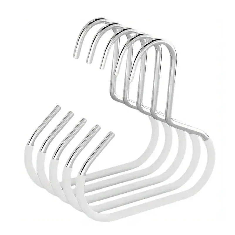Hat rack organizer set, white 5-pack stainless steel curved wall-mounted hooks