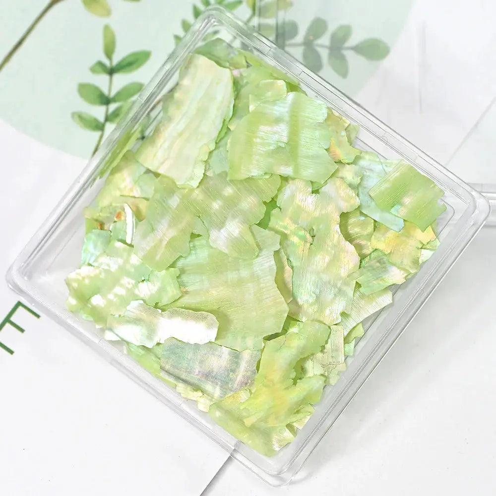 Aurora Abalone Shell Flakes Nail Charms 3D Irregular Slice Sequins Iridescent Natural Shell Shimmers For Nail Art