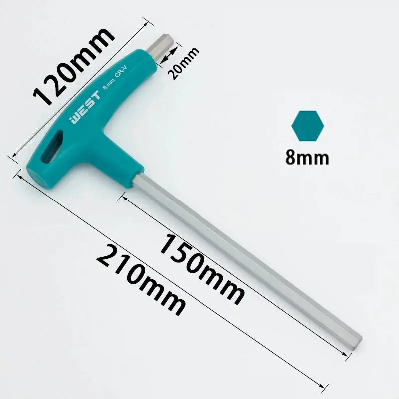 T Handle Hex Allen Key Set For Bike Repair Tools Ergonomic Grips 2mm 2.5mm 3mm 4mm 5mm 6mm 8mm