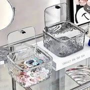 Clear Acrylic Hair Accessories Organizer Storage Box For Hair Ties Headbands Bows Cotton Swabs Bathroom