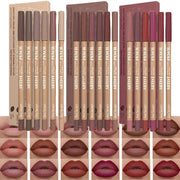 Velvet Matte Lip Liner Pencils Set Of Six Long Lasting Waterproof Non Drying For Precise Lip Definition
