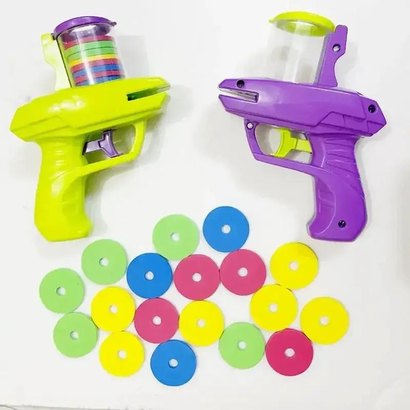 Mini Carrot Flying Disc Launcher Toy Gun For Outdoor Battle Games Safe Soft Bullet Fun For Multi Person Play