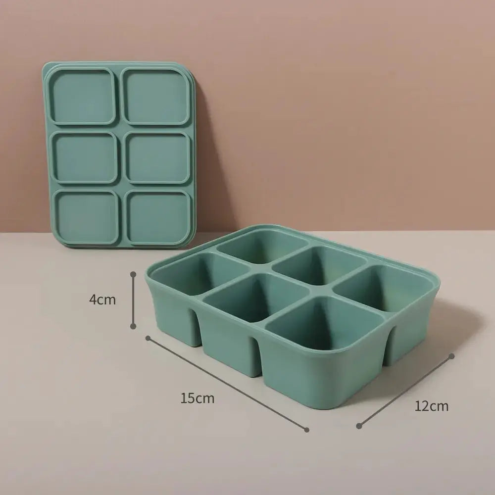 Silicone Ice Cube Tray With Lids For Beverages And Baby Food Storage Molds Flexible BPA Free