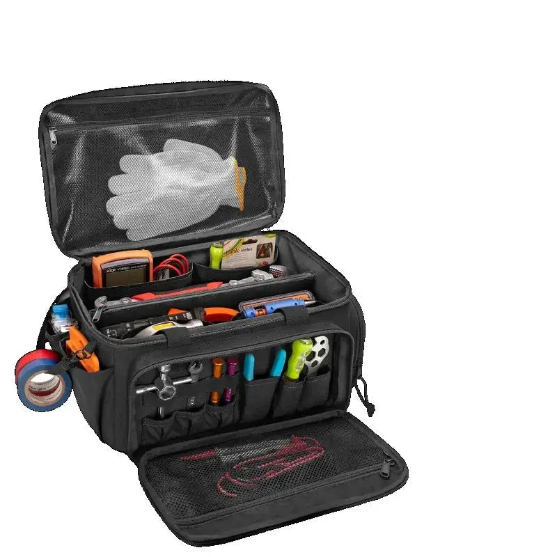 FortisGuard 14 Inch Heavy Duty Tactical Tool Bag With Non Slip Base Multipurpose Organizer For Handymen And Carpenters