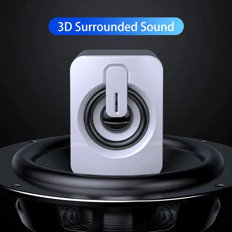 Simples Market white desktop computer speaker system with round driver and USB compatibility