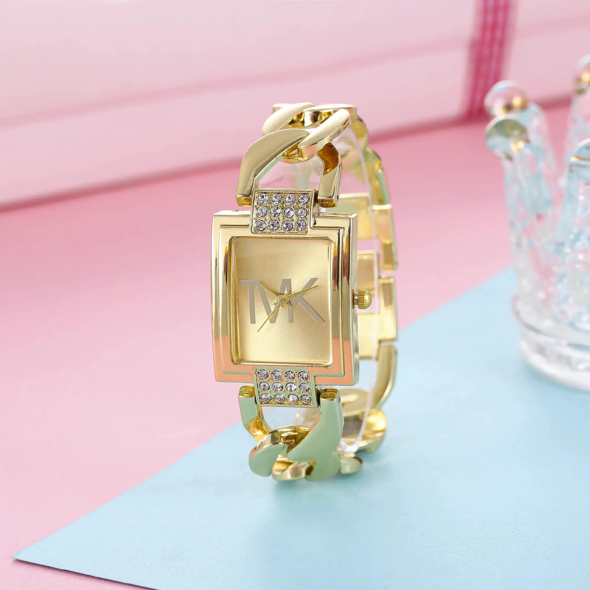 Luxury Brand Womens Square Quartz Watch With Metal Strap Elegant Minimalist Design For Women